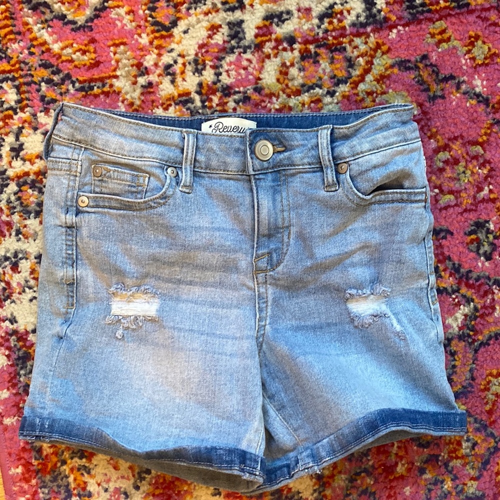 Revery Kids Distressed Denim Jean Shorts Girls Size 10 NWOT